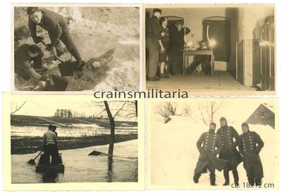 4x Orig. Foto Piloten an Flugplatz SCHRODA Sroda b. Posen Polen 1941