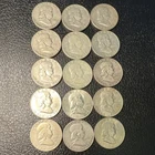 Franklin Half Dollar Lot of 15 50C Coins Circulated Uncertified