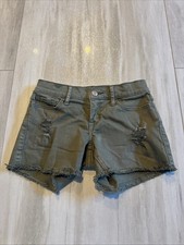 EUC Abercrombie Kids Midi Shorts 7/8 Army Green Cutoff