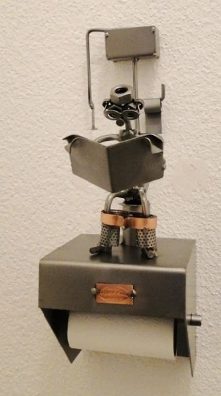 Dévidoir mural papier toilette WC journal Hinz & Kunst en acier