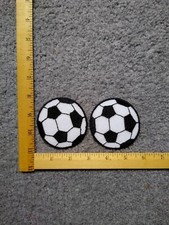LOT OF 2 SOCCER BALL 2 3/4 INCH IRON ON PATCHES free shipping