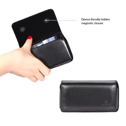 Leather Case Belt Clip Swivel Holster Loops Cover Pouch Carry for Smartphones - Image 2 of 4