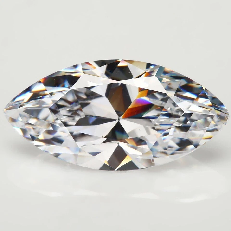 50件装1~8毫米5A侯爵形切割白色立方锆石散装CZ宝石 — 第 2/4 张图片