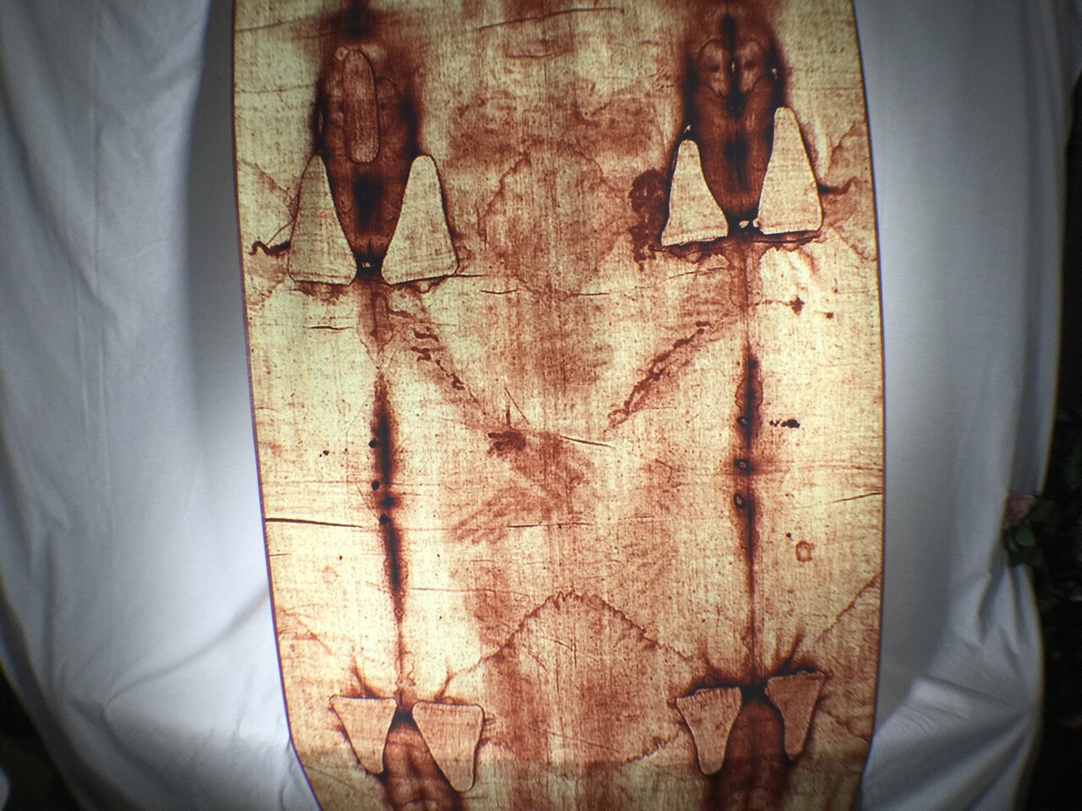 Shroud of Turin, Full Size Body, Sepia on Linen Cloth, 6 x 3 feet