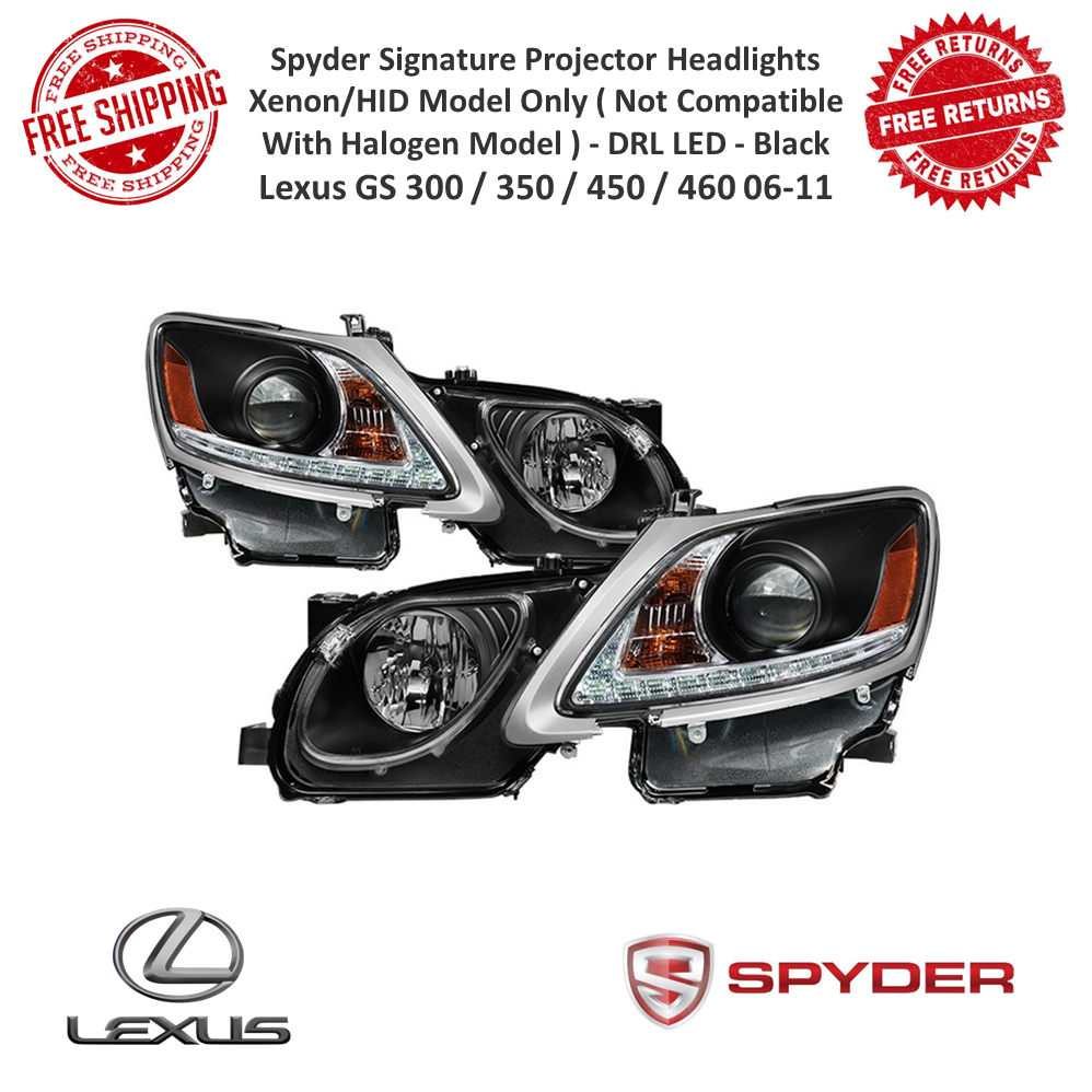 Spyder Signature Xenon/HID DRL LED Black Projector