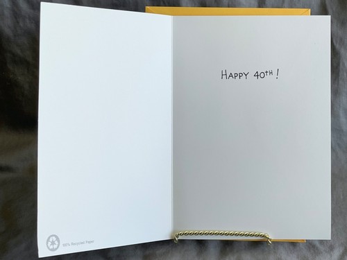 Tarjeta de felicitación de feliz 40 cumpleaños masculino de Oatmeal Studios Joe Denczek - Imagen 2 de 3