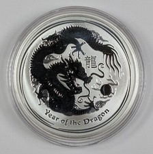 2012 Australia $1 Year of the Dragon 1oz .999 Fine Silver Mint