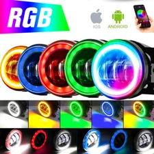 2X 4Inch LED Fog Lights Driving Lamps For Jeep Wrangler Amber/RGB/Red/Green/Blue