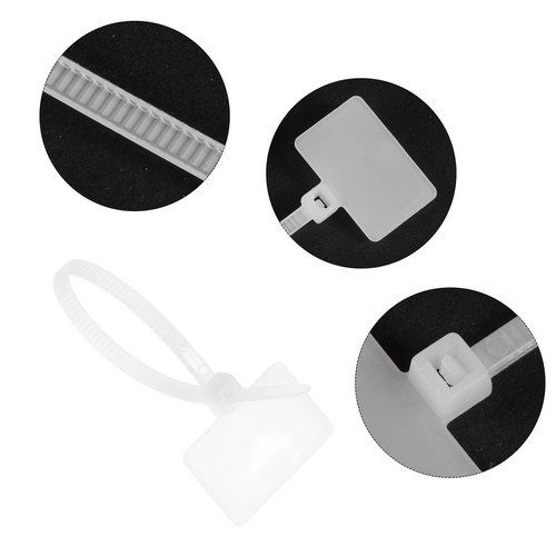 300Stk Nylon Kabelbinder Tags Etiketten Marker Selbstsichernd 100mm Weiß - Bild 4 von 5