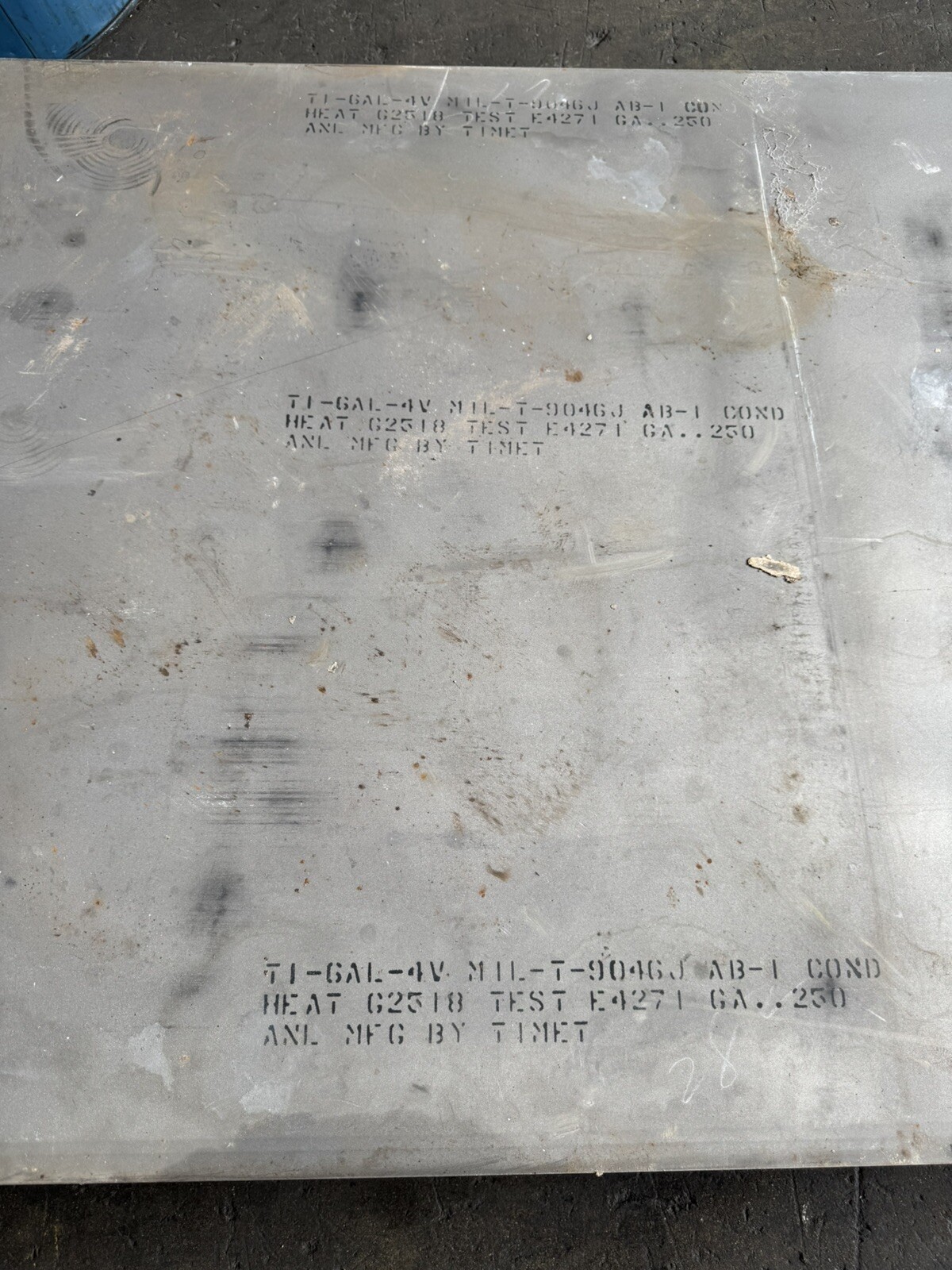 Titanium Sheet 6AL4V 12" x 36" x .250"