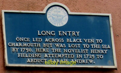 Foto 6x4 Langer Eingang blaue Plakette Lyme Regis hier an der Wand. link c2018