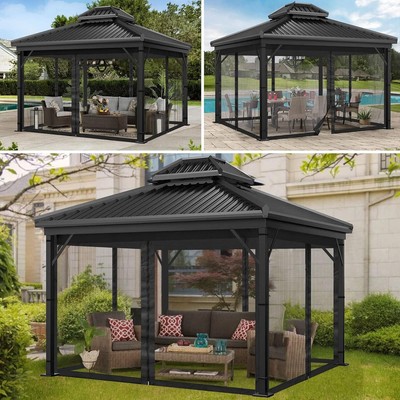 Produktbild von Garten Moskitonetz Universal Moskitonetz Für Pavillon - 4-teilige Seitenwände Mit Reißverschluss Insektenschutz Netz