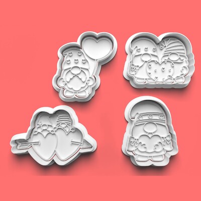 Ausstecher Fondant Stempel Garten Einsame Wichtel Party Geburtstag Backen 4er Set