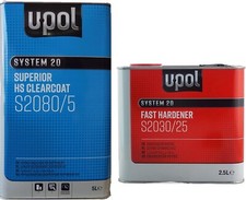 U-POL 7.5lt Clear Lacquer Kit Acrylic 5 Litre Lacquer+2.5L Hardener