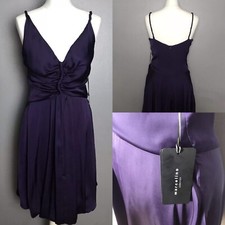Ladies Cocktail Dress UK 12 Purple Designer Evening Party Midi Occasion Spanish