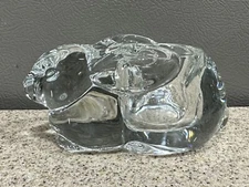 Candle Lite Clear Glass Bunny Rabbit Votive Holder 4.5" Easter Indiana Glass Vtg