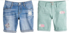SO Bermuda Girls Youth Stretch Shorts In 4 Colors, Adj Waist Size: 7,8,10,16