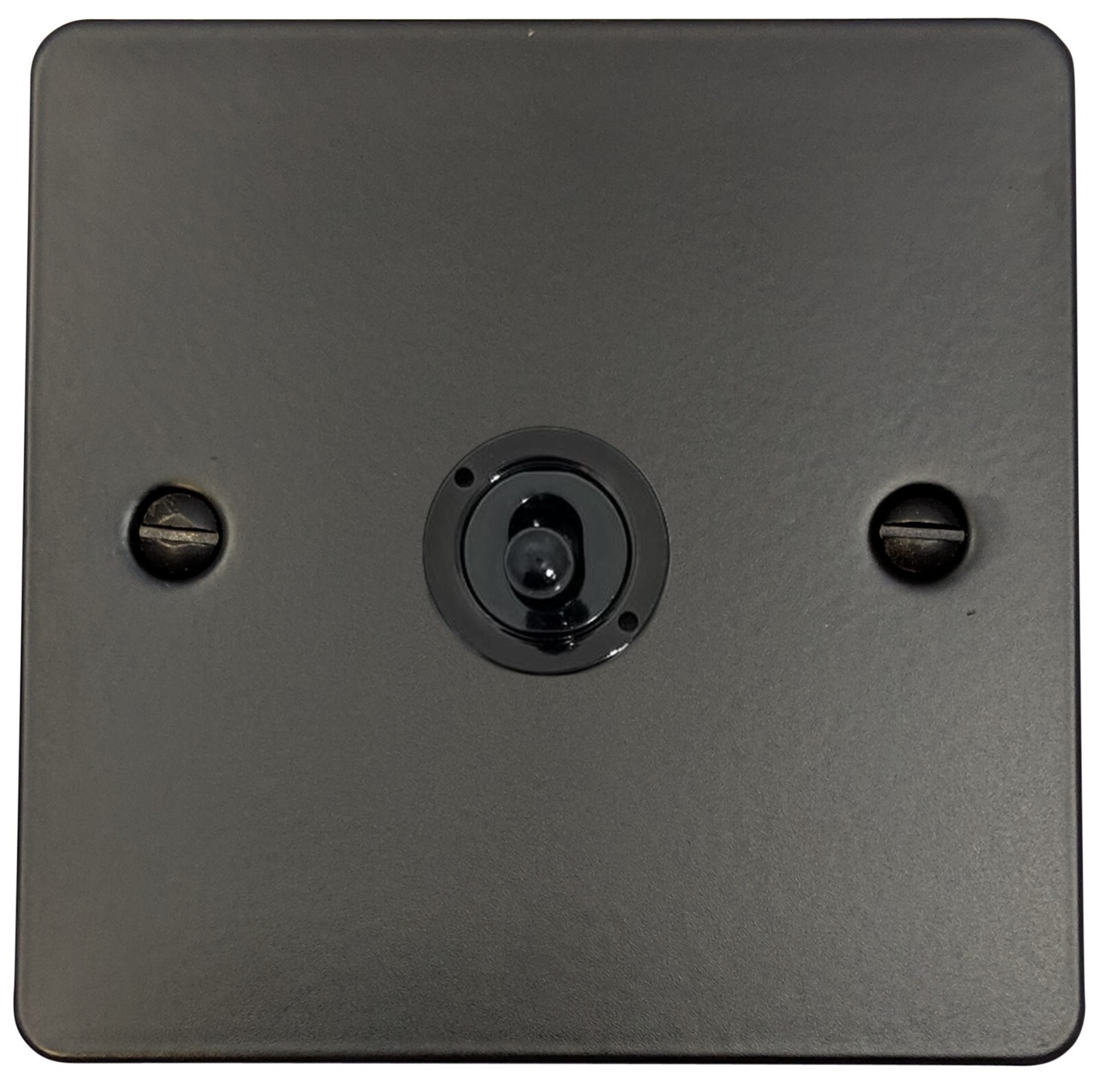 G&H FFB385-FBK Flat Plate Matt Black 1 Gang Intermediate Toggle Light Switch