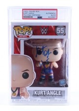 Kurt Angle WWE #55 Signed Funko Pop PSA Encapsulated JSA E1