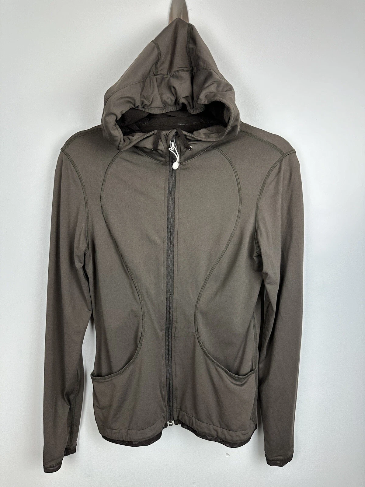 LULULEMON Jacket Womens 6 Dance Floss Travel Hoodie Brown Mesh Full Zip DR