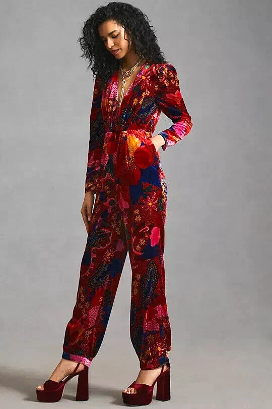 Anthropologie cheap velvet jumpsuit