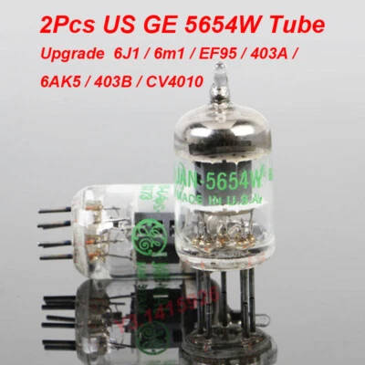 2Pcs US GE 5654W Tube Upgrade 6J1 / 6m1 / EF95 / 403A / 6AK5 / 403B / CV4010 New - Image 1 of 4