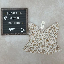 NWT RYLEE + CRU Garden Birds Butterfly Top Shirt Size 0-3 Months