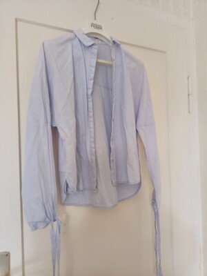 Hemdbluse Bluse von Mango Casual Gr. S in Hellblau - Guter Zustand