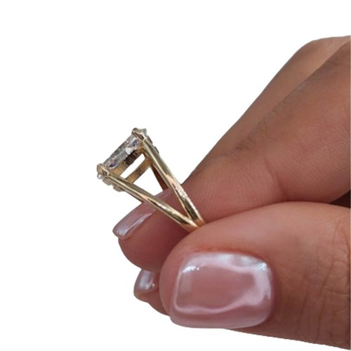 Lab Created 18k Yellow Gold 1.50 Ct Oval Cut IGI Fine Diamond Wedding Ring - Picture 5 of 11