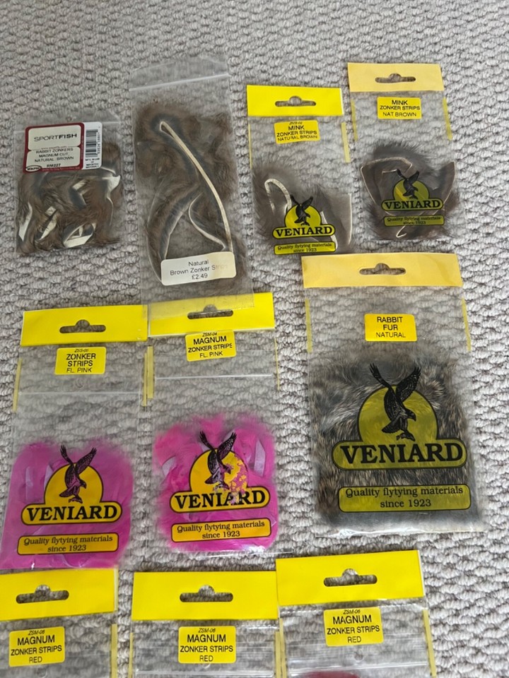 Fly Tying Materials Veniards Sportfish Zonker strips Rabbit and Mink