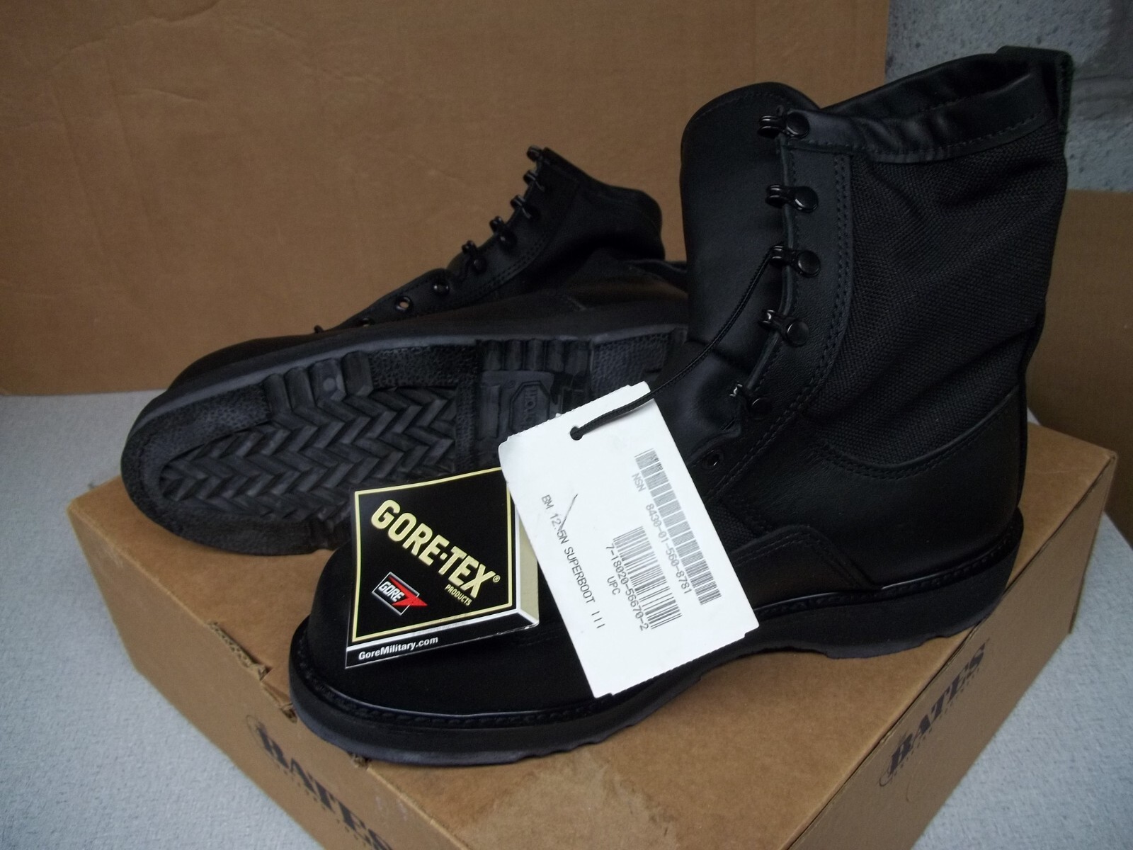 NEW Bates GORE-TEX Military Black Leather Waterproof Safety 