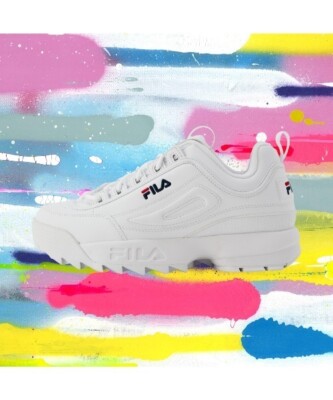 FILA DISRUPTOR 2 WEDGE Sneaker White Black WFW22044 US 5.5-11 NEW