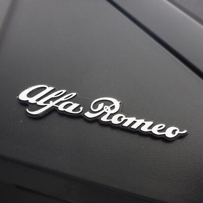 1x Alfa Romeo 3D Aluschild 55x11mm Lenkrad Spiegel Aufkleber SPEAKER Logo Emblem