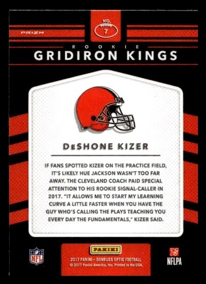 2017 Donruss Optic #7 DeShone Kizer Rookie Cleveland Browns Holo | eBay