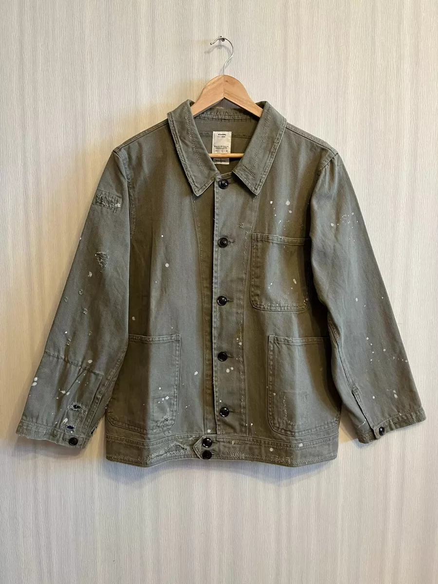 Visvim men's Benny crash distressed jacket 100% cotton Size