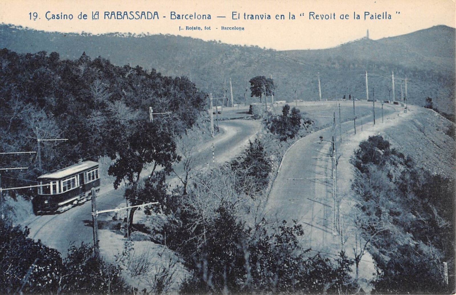 CPA ESPAGNE CASINO DE LA RABASSADA BARCELONA EL TRANVIA EN LA REVOLT DE LA PAIEL