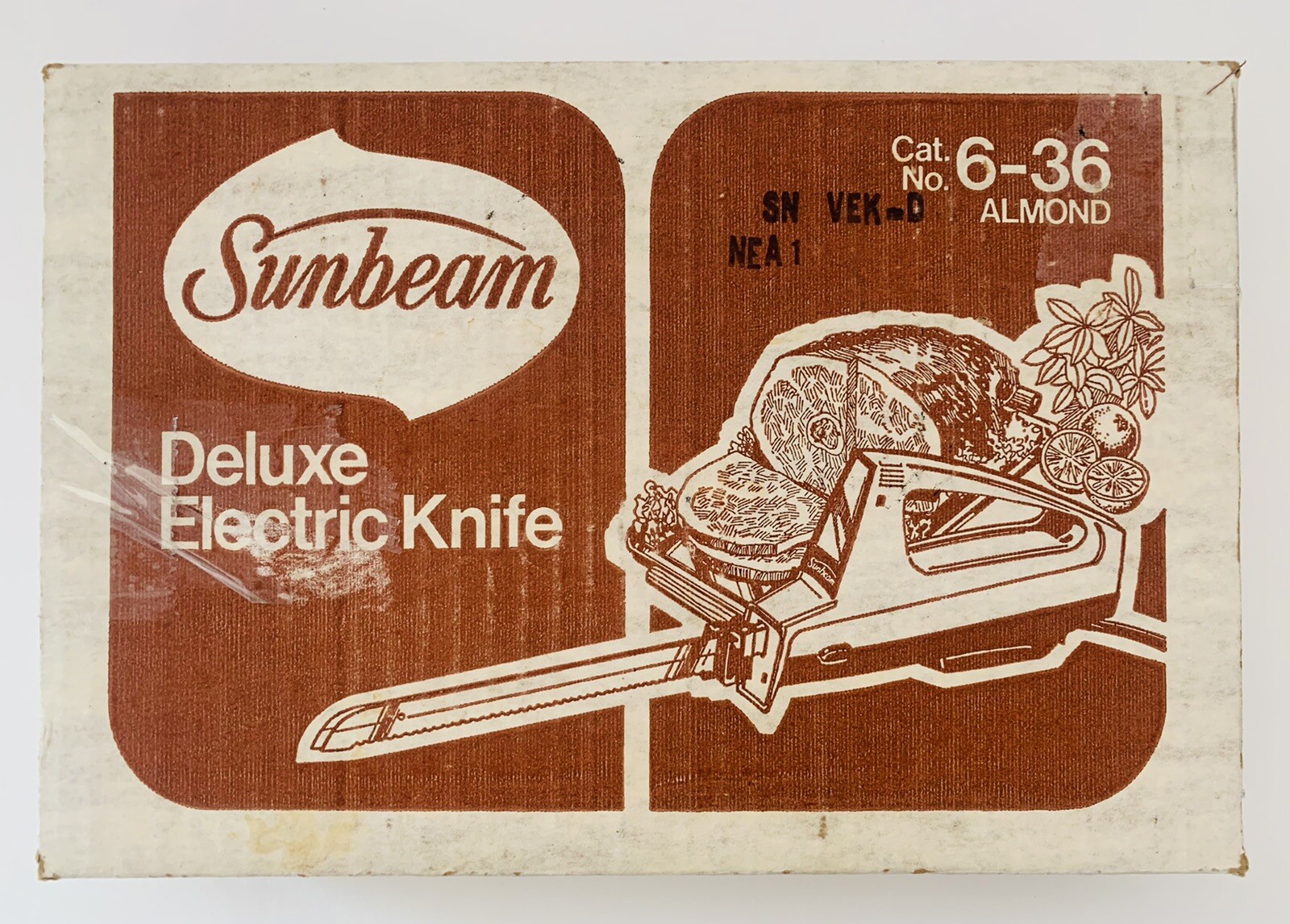 Vintage Sunbeam Deluxe Electric Slicing Knife 6-36 Almond Color Tested Works