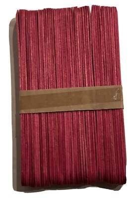 50 LARGE JUMBO WOOD POPSICLE CRAFT STICKS 6'' x 3/4'' ARTS Pink