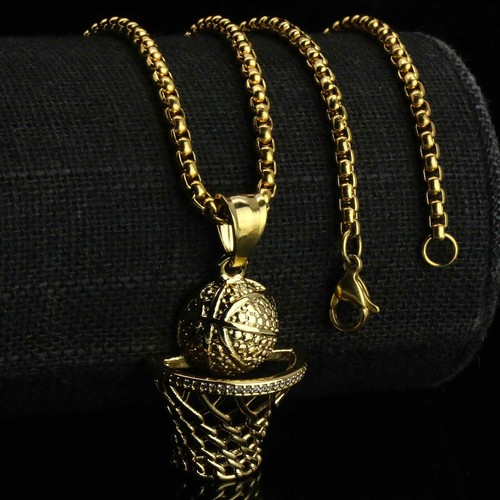 Small Basketball Necklace Round Box 