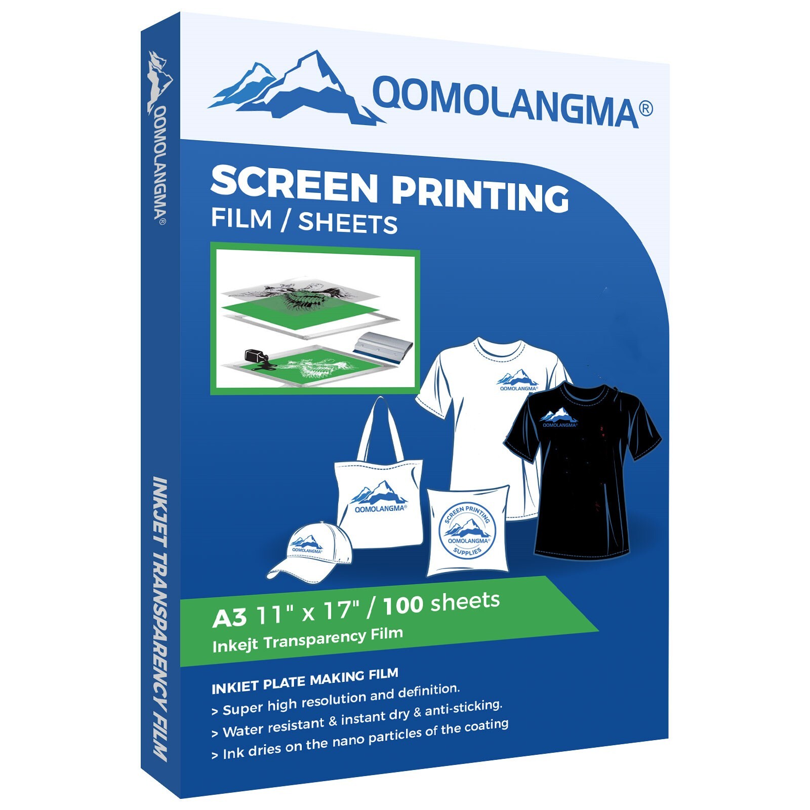 USA 100 Sheets 11" x 17" Waterproof Inkjet Transparency Film for Silk Screen