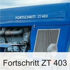 2 Folien Aufkleber Schlepper Fortschritt ZT 403 in weiß hochglanz