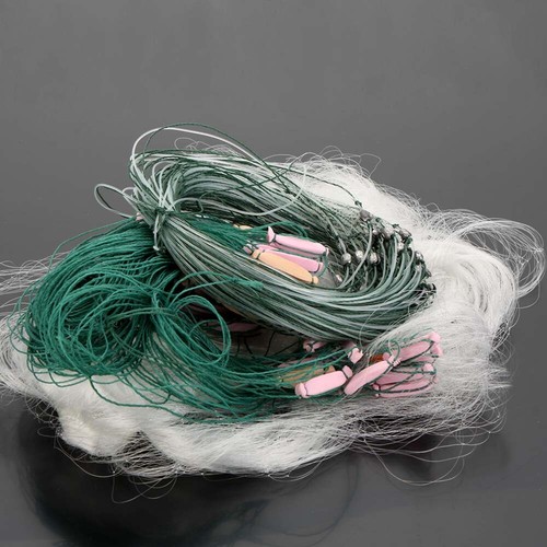 25m 3 Layers Portable Fish Net Monofilament Fishing Fish Gill Net w/ Float L7J4 - Picture 10 of 14
