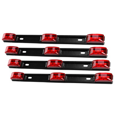 4pcs Red LED Rear Clearance ID Marker Light Truck Trailer Pickup Tail Light