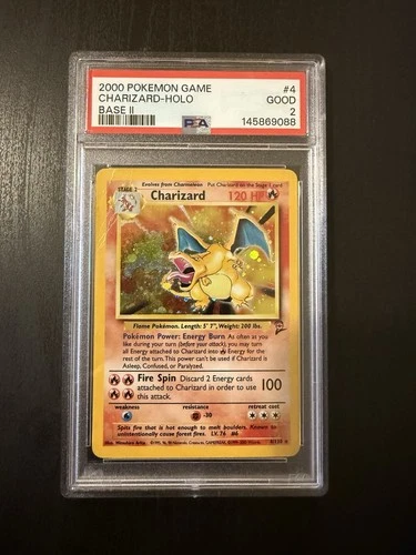Pokémon TCG Base Set 2 Charizard 4/130 Holo Rare PSA 2