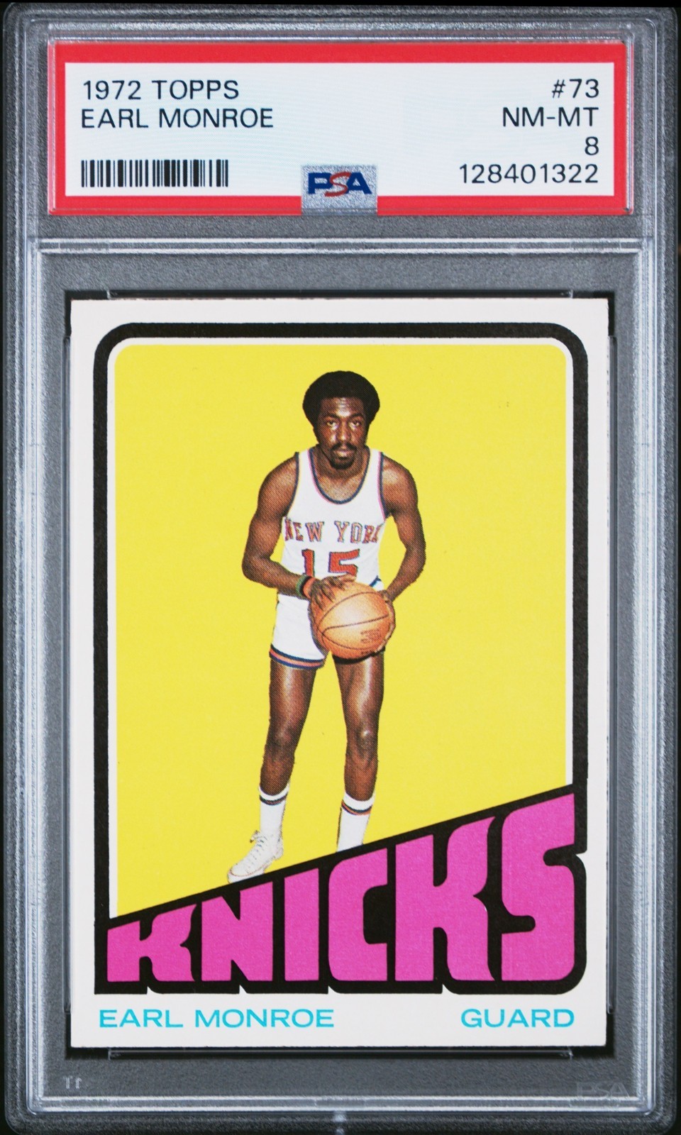 1972 Topps #73 Earl Monroe PSA 8 NM-MT New York Knicks Basketball Card