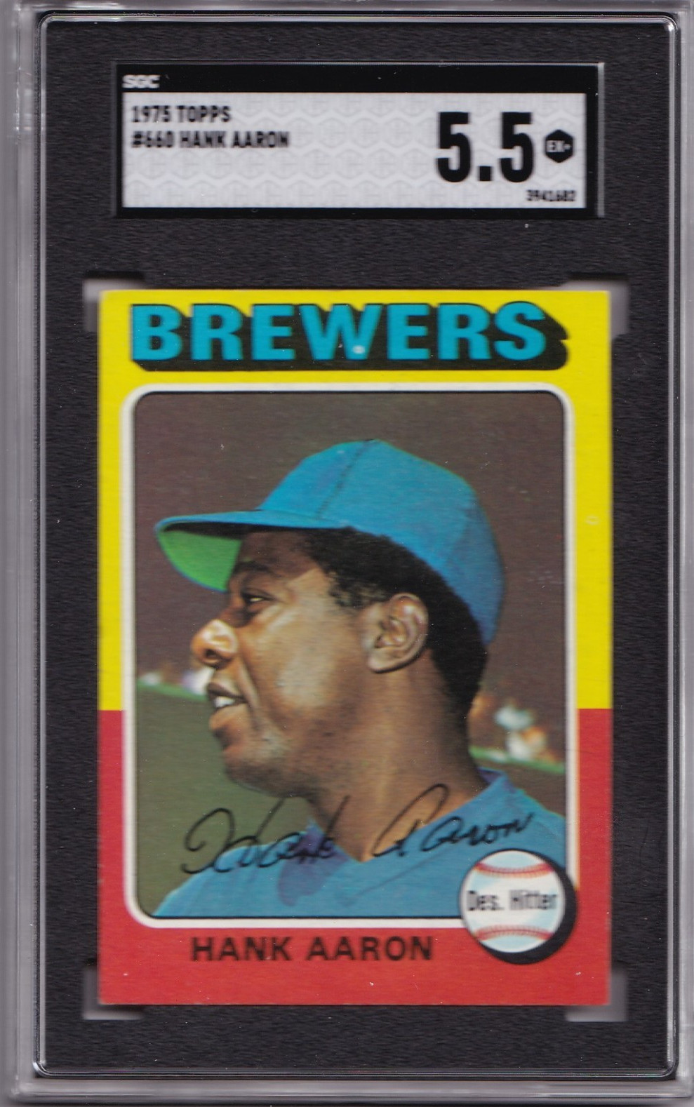 1975 Topps - Hank Aaron #660 SGC 5.5 Braves Brewers HOF
