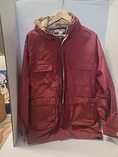 VINTAGE LANDSEND PARKA/BARN COAT WOOL LINDED LARGE BURGUNDY MADE IN USA