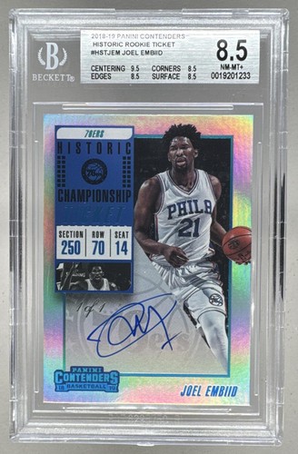 Joel Embiid 2018 Panini Contenders Historic Championship Auto 1/1 BGS 8.5