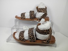 Amazon Essentials Leopard Print Elastic Strappy Slip On Women's Sandal US 9.5