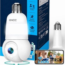 2K Light Bulb Security Camera 360 Outdoor WiFi E26/E27 Screw-in Porch Motion